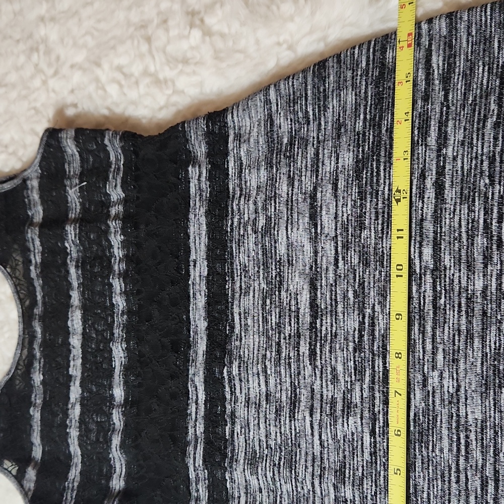Free People Haze Daze Heathered  Black/ Black Lace Sz S Maxi Dress - Picture 12 of 12
